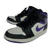 NIKE スニーカー Nike Air Jordan 1 Mid/黒紫白/28cm