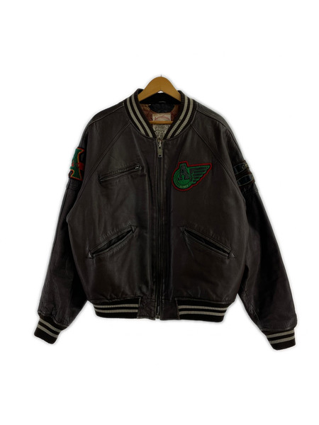 AVIREX レザージャケット 80s レザースタジャン S BRW 状態考慮[値下]