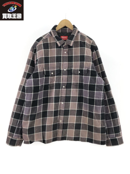 Supreme 18AW Quilted Feded Plaid Shirt XL