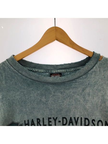 Harley-Davidson USA製 2003 バックプリントTee XL フェードブルー