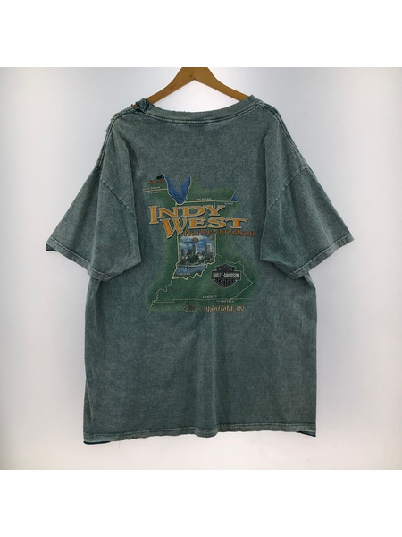 Harley-Davidson USA製 2003 バックプリントTee XL フェードブルー