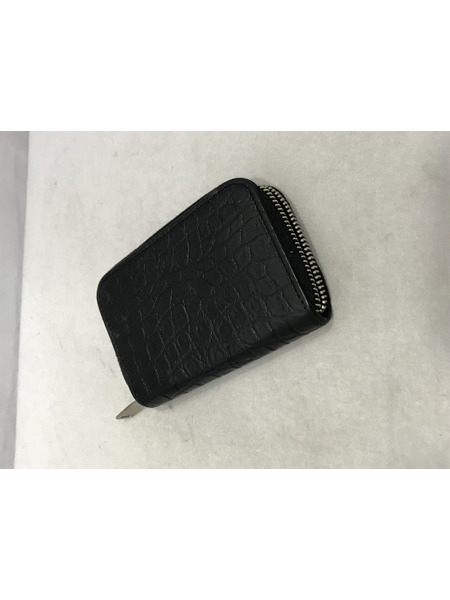 メンズラグ衣料 クロコレザーカードケース ブラック