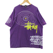 STUSSY S/S TEE (XL) パープル