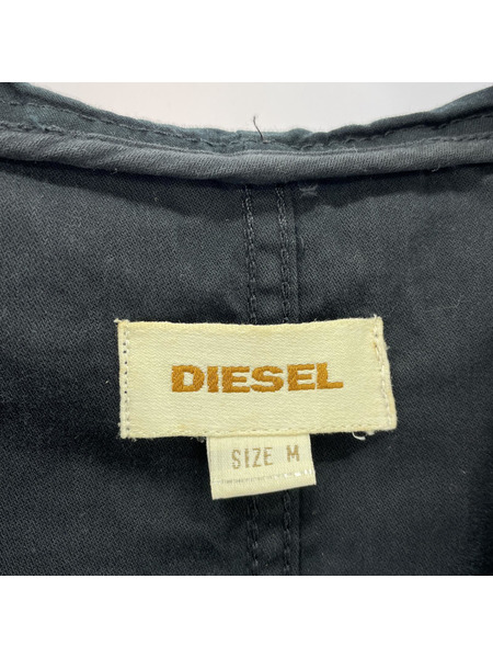 DIESEL コットン ロングZIPジャケット 黒 M