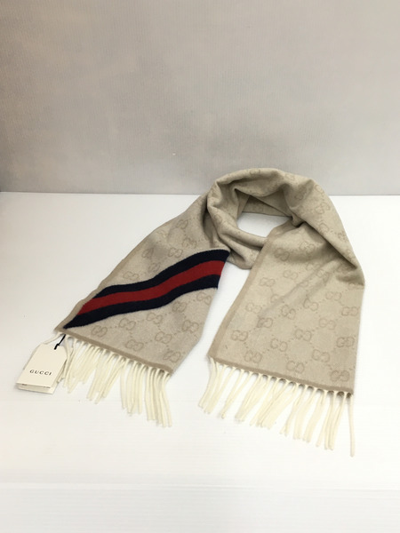 GUCCI GG柄マフラー ベージュ 570603 3G200