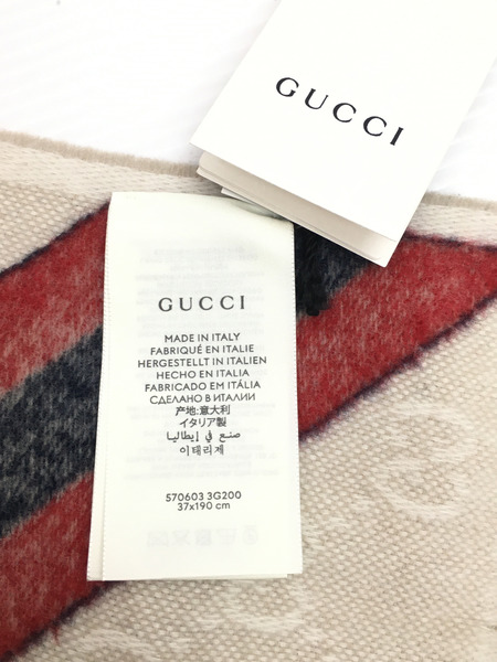 GUCCI GG柄マフラー ベージュ 570603 3G200