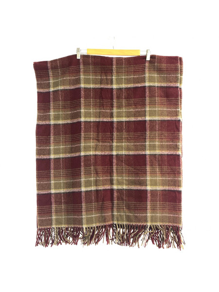 PENDLETON レザーバンド付 ブランケット 赤系