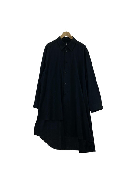 Ground Y CREPE de CHINE JUMBO ASYMME アシメントリーロングシャツ 3 ブラック