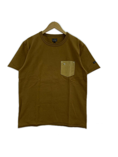 schott 半袖Tシャツ・カットソー 鹿革 ポケット ワンスター ジャージ ヘビー天竺 茶