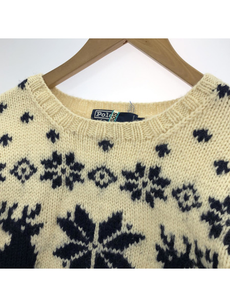 POLO RALPH LAUREN Nordic Pattern Hand Knit M