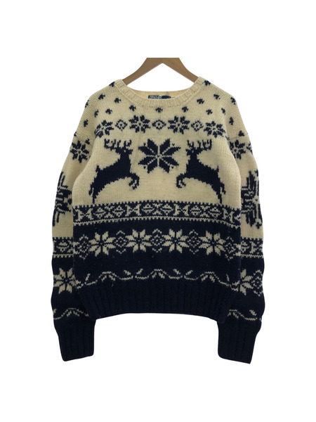 POLO RALPH LAUREN Nordic Pattern Hand Knit M