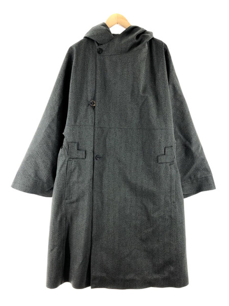 norwegian rain ヘリンボーン フーデッドコート M グレー[値下]｜商品 