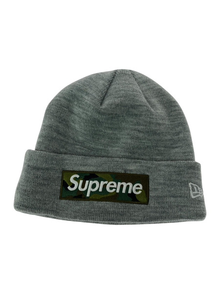 Supreme ニットキャップ ×NEW ERA/ビーニー/GRY