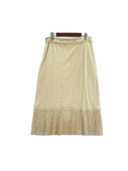 ISSEY MIYAKE FETE 15ss カットアウトデザイン フリンジスカート 03 ベージュ