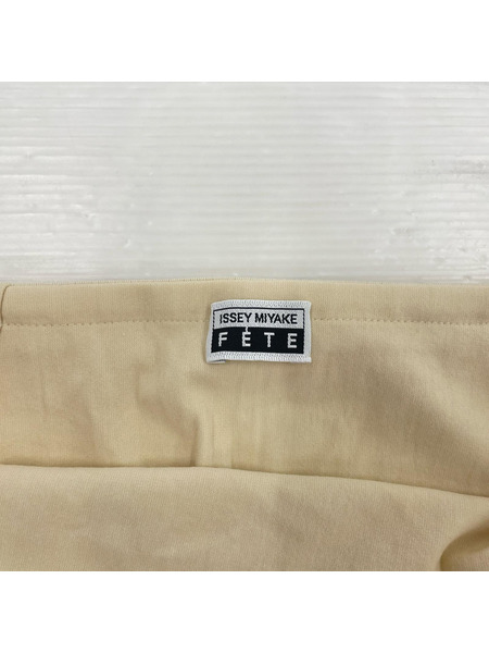 ISSEY MIYAKE FETE 15ss カットアウトデザイン フリンジスカート 03 ベージュ