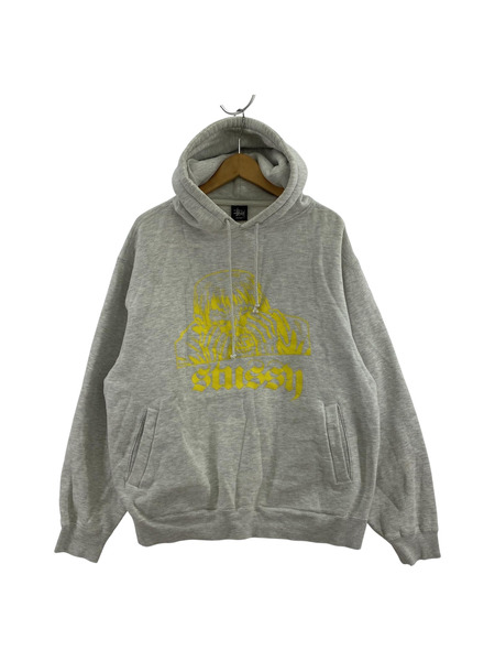 STUSSY POプリントパーカー グレー