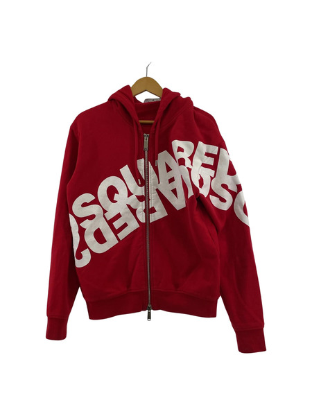 DSQUARED2/ミラーロゴ ジップアップパーカー/XS/レッド/S74HG0098