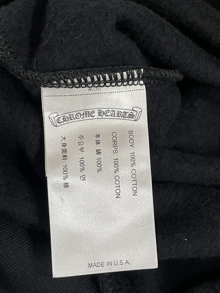 CHROME HEARTS SWTSHRT HD 袖ロゴ プルオーバーパーカー L 黒