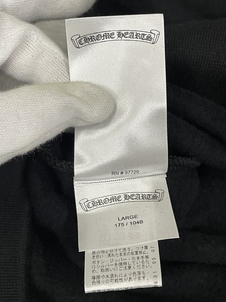 CHROME HEARTS SWTSHRT HD 袖ロゴ プルオーバーパーカー L 黒