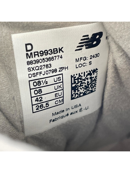 NEW BALANCE MR993BK ローカットスニーカー 26.5cm ブラック