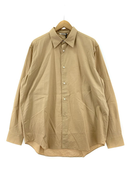 AURALEE 23AW washed finx twill shirt シャツ 4 ブラウン[値下]