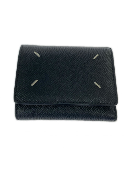 MAISON MARGIELA グレイニー カーフ レザー コンパクト ウォレット ブラック