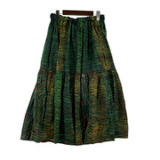 ANNTIAN オーガニックコットン 総柄スカート グリーン