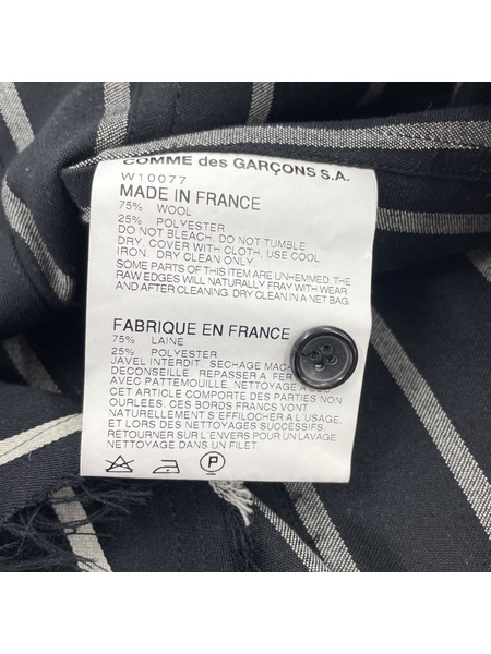 COMME des GARCONS テーラードジャケット・ブレザー カットオフ　ストライプ柄