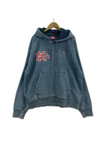 DIESEL パーカー Exclusive D-Um-Rib Track Denim Hoodie L
