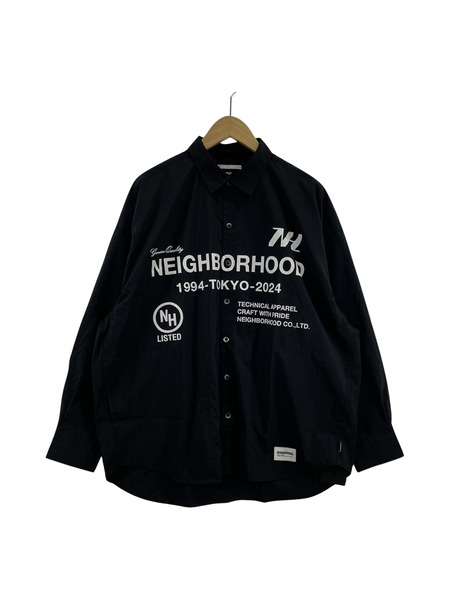 NEIGHBORHOOD OVER SHIRT LS 黒 M 241SPNH-SHM03