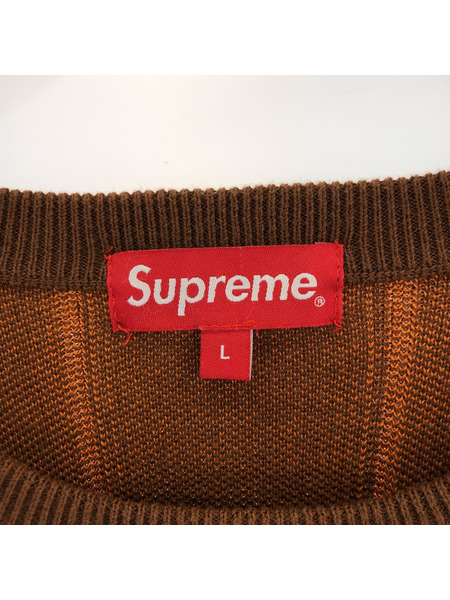 Supreme ニット・セーター WIDE PINSTRIPE SWEATER/ブラウン