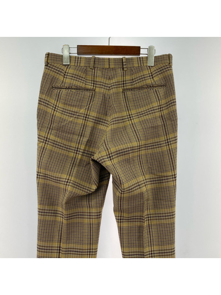 AURALEE WOOL SERGE CHECK NARROW SLACKS 4