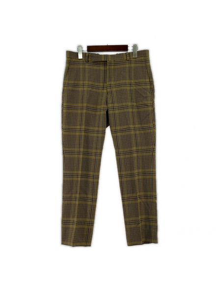 AURALEE WOOL SERGE CHECK NARROW SLACKS 4