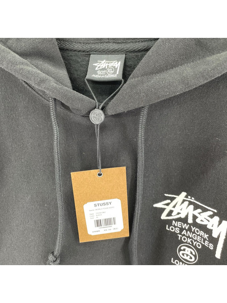 STUSSY 25SS World Tour Hoodie ワールドツアーパーカー XL 黒