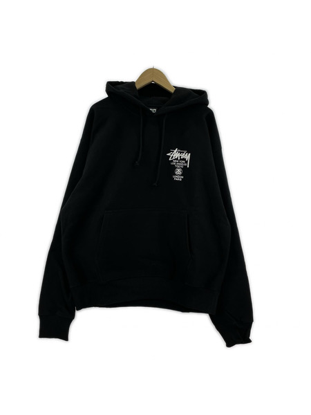 STUSSY 25SS World Tour Hoodie ワールドツアーパーカー XL 黒