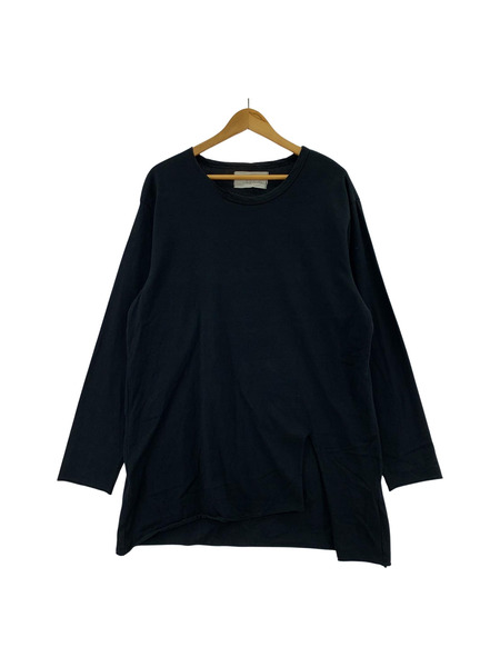 n'Or L/S アシンメトリースリット tee 黒 (F)