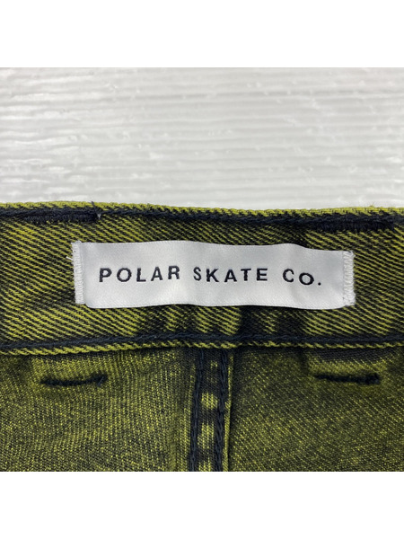 POLAR POLAR BIG BOY ワイドデニムパンツ S グリーン