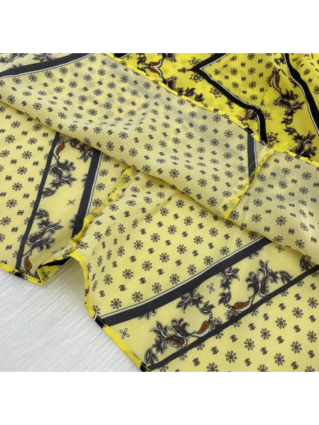 GANNI yellow floral print midi skirt[値下]