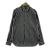 COMME des GARCONS HOMME PLUS ストライプシャツ サイズS ブラック×ホワイト