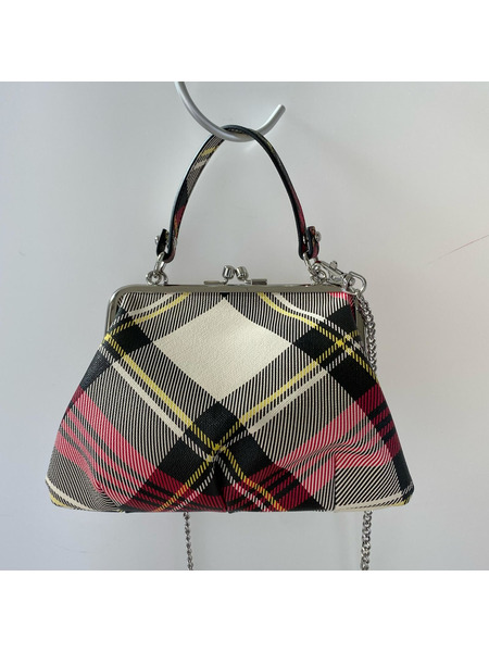 Vivienne Westwood ショルダーバッグ VEGAN/チェック チェーンショルダー/ガマ口
