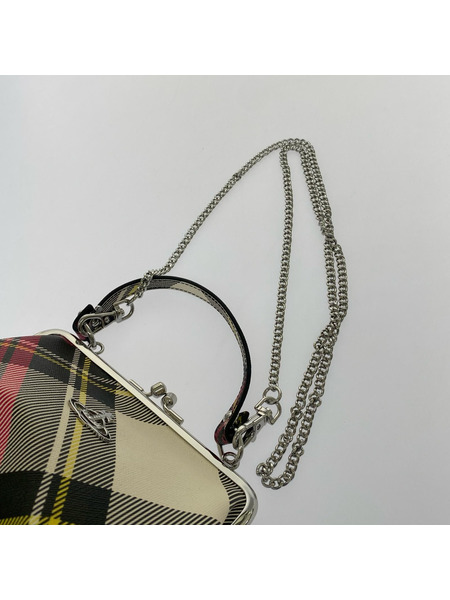 Vivienne Westwood ショルダーバッグ VEGAN/チェック チェーンショルダー/ガマ口