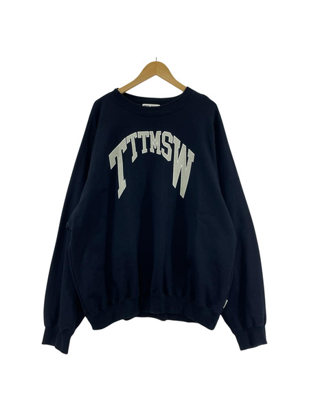 TTT_MSW スウェット・トレーナー 24SS College logo crew neck sweat 紺(XL)