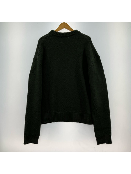 JIL SANDER カシミヤ混クルーネックニット 48 オリーブ