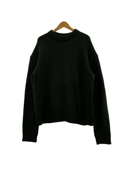 JIL SANDER カシミヤ混クルーネックニット 48 オリーブ