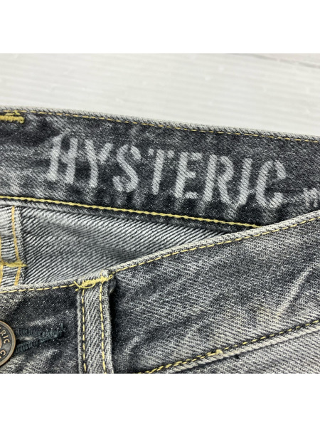 HYSTERIC GLAMOUR リペア加工ブラックデニムパンツ 0252AP11 黒 (30)[値下]