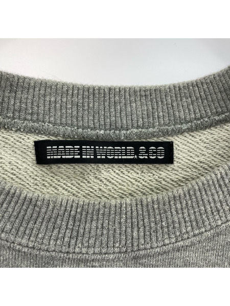 スウェット・トレーナー MADE IN WORLD & CO 星柄スウェット グレー