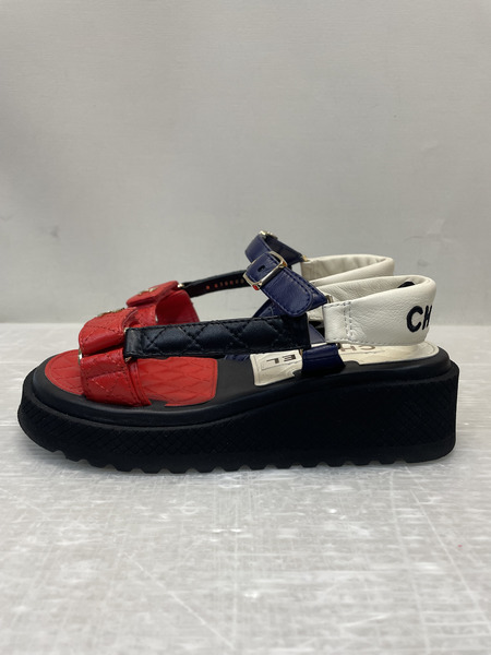 CHANEL 22P フットベット スポーツサンダル 35 トリコロール G38880-X56456[値下]