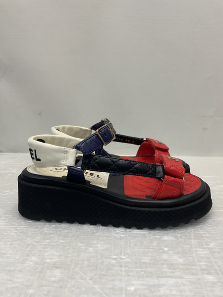 CHANEL 22P フットベット スポーツサンダル 35 トリコロール G38880-X56456[値下]