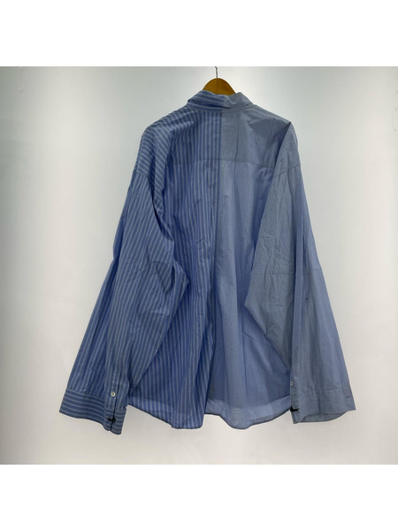 DRESSEDUNDRESSED PINSTRIPE COLOR BLOCK SHIRT
