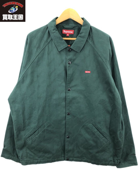 Supreme 19AW Snap Front Jacquard Logos Twill Jacket XL グリーン